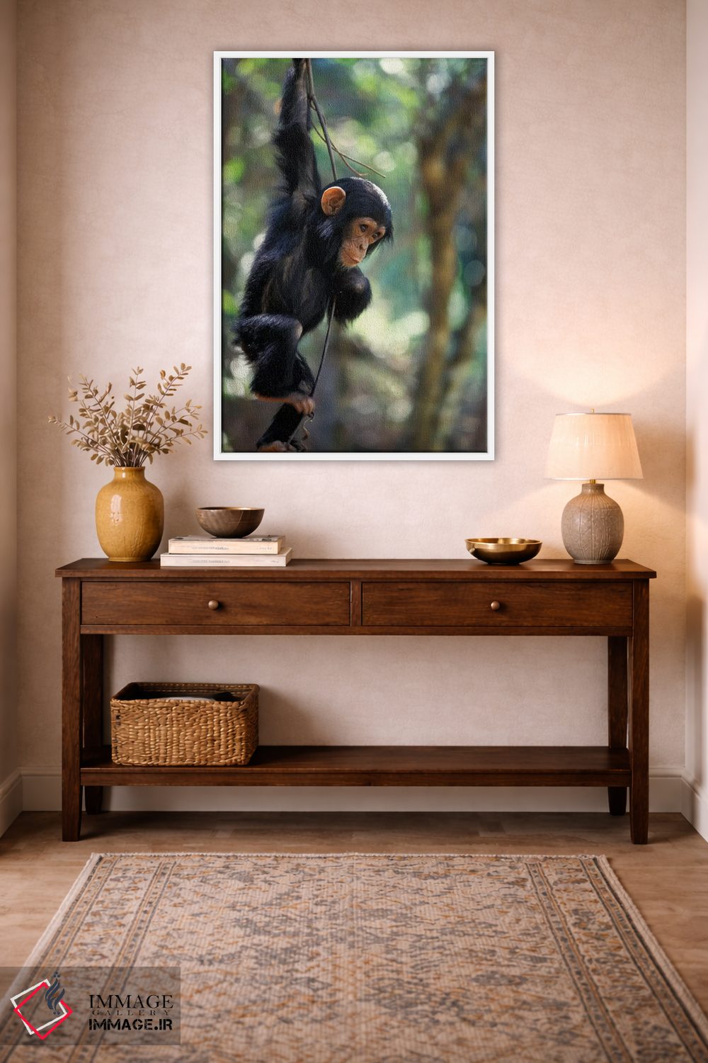 تابلو دکوراتیو Gombe National Park, Tanzania,شامپانزه نر جوان، پارک ملی گ… اثر کریستین موشر - D1W