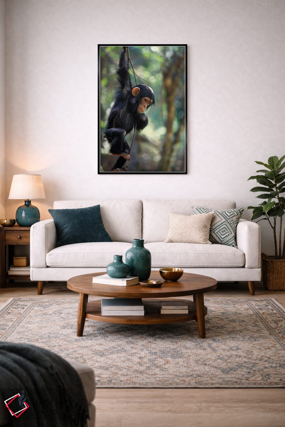 تابلو دکوراتیو Gombe National Park, Tanzania,شامپانزه نر جوان، پارک ملی گ… اثر کریستین موشر - D3B