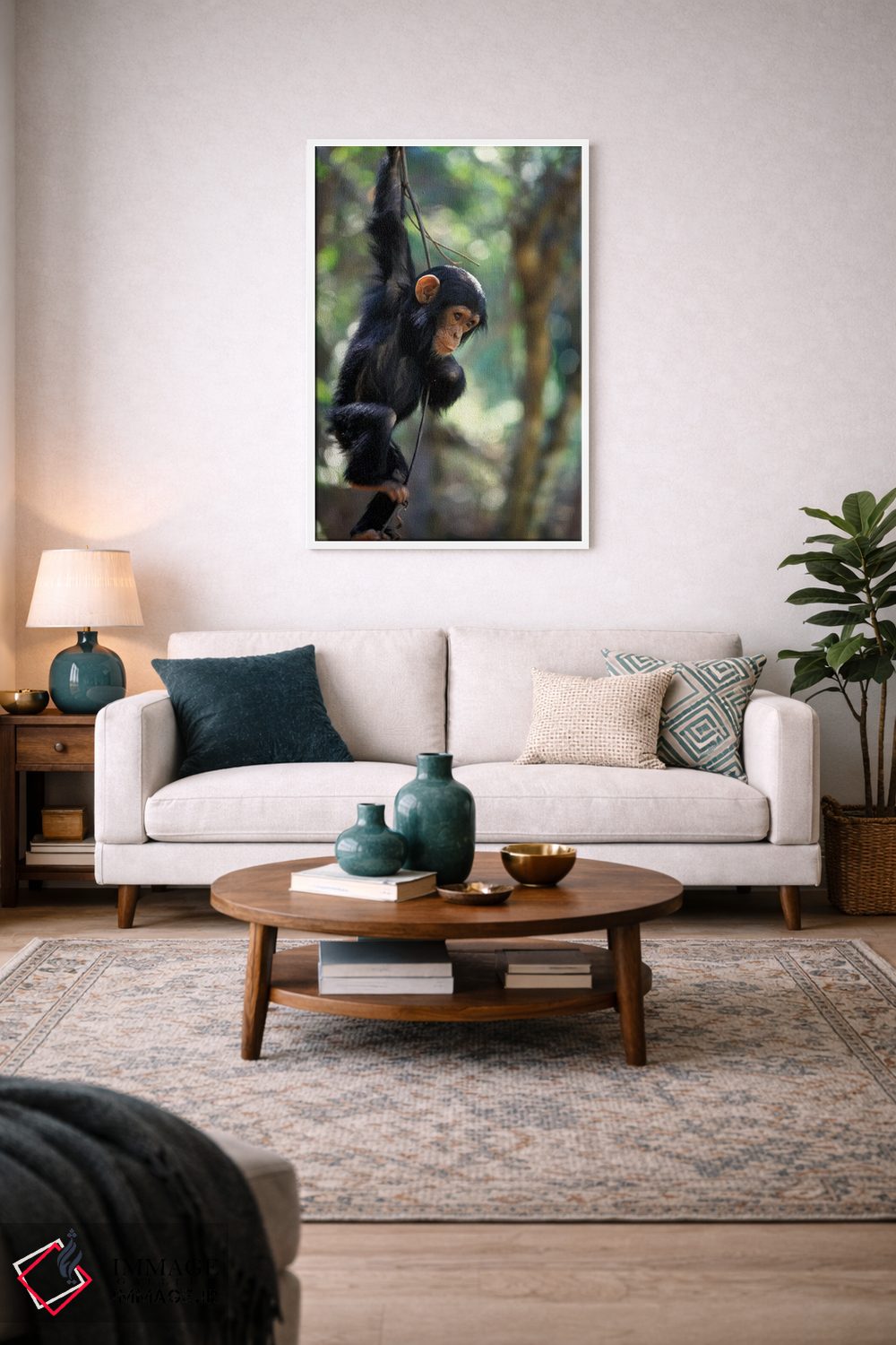 تابلو دکوراتیو Gombe National Park, Tanzania,شامپانزه نر جوان، پارک ملی گ… اثر کریستین موشر - D2W