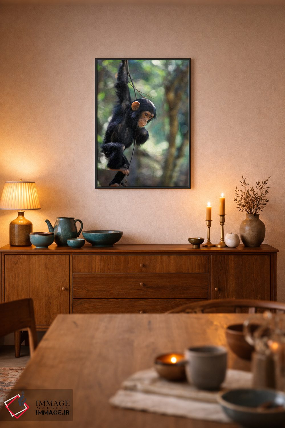 تابلو دکوراتیو Gombe National Park, Tanzania,شامپانزه نر جوان، پارک ملی گ… اثر کریستین موشر - D6B
