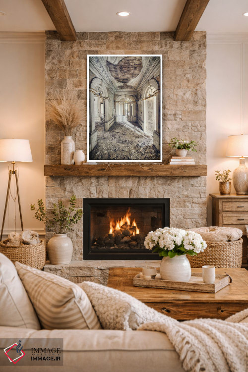 تابلو دکوراتیو راهرو سفید و طلایی اثر مایکل شوآن - D1W