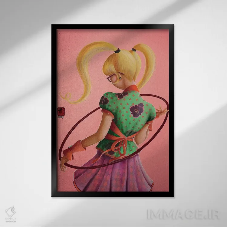 تابلو دکوراتیو حلقه اثر میستگری - نمای قابدار مشکی