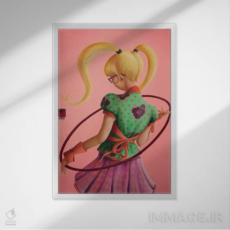 تابلو دکوراتیو حلقه اثر میستگری - نمای قابدار سفید