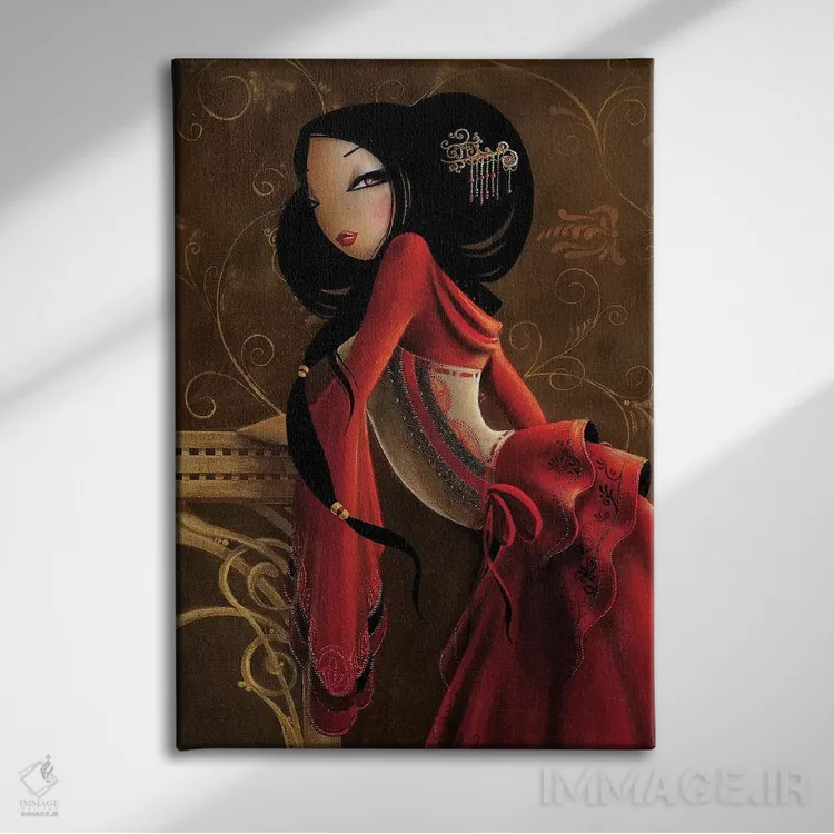 تابلو دکوراتیو بانوی محترم اثر میستگری - نمای روبهرو روی دیوار