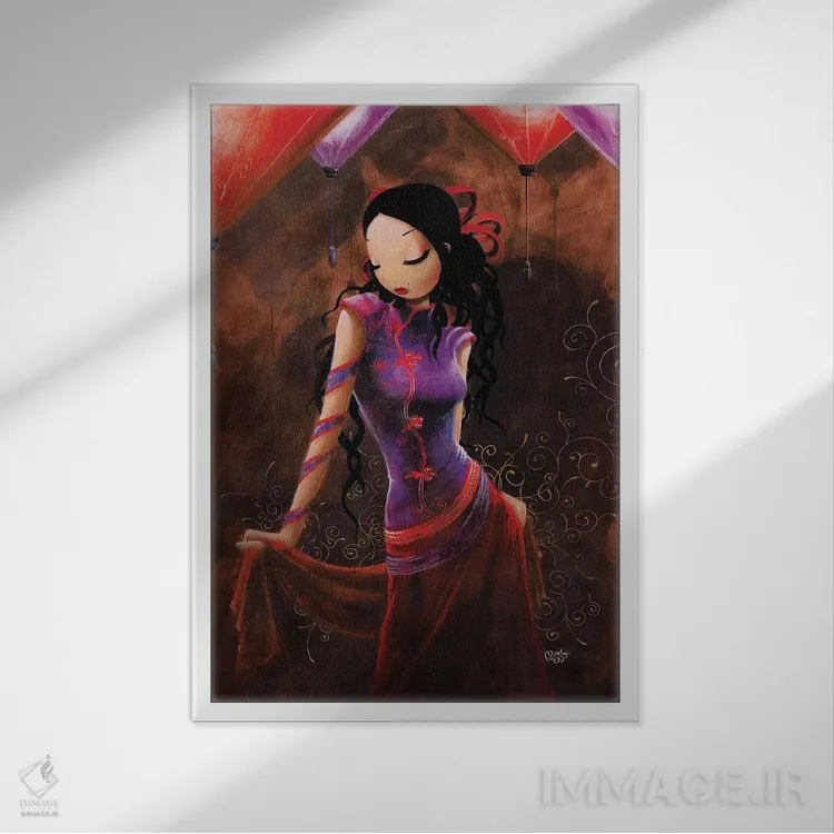 تابلو دکوراتیو عطر شرق اثر میستگری - نمای قابدار سفید