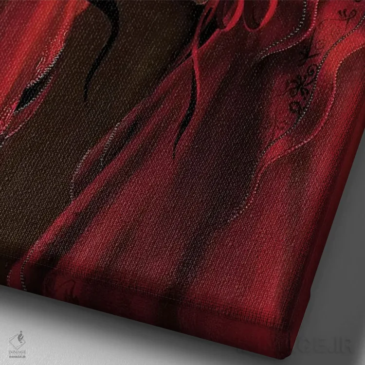 تابلو دکوراتیو بانوی محترم اثر میستگری - نمای نزدیک بافت بوم