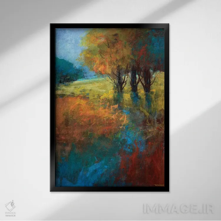 تابلو دکوراتیو آواز پاییزی I اثر مایکل تین هارا - نمای قابدار مشکی