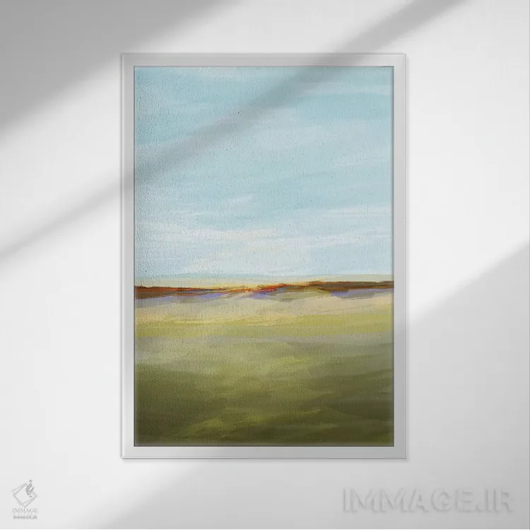 تابلو مینیمال چشم انداز بی پایان I اثر مایکل تین هارا - نمای قابدار سفید