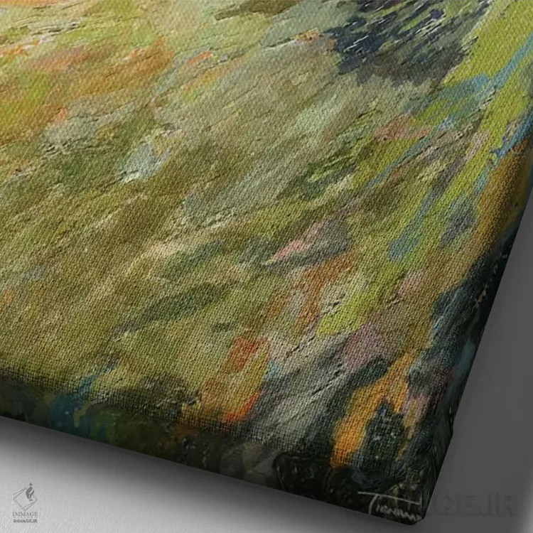 تابلو دکوراتیو شکوفه پاییزی اثر مایکل تین هارا - نمای نزدیک بافت بوم