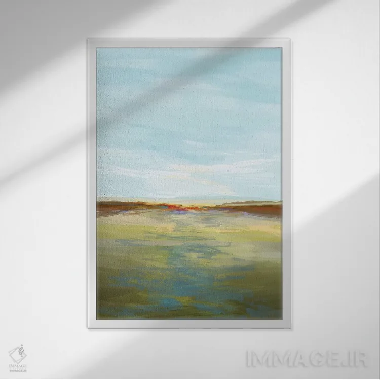 تابلو مینیمال چشم انداز بی پایان II اثر مایکل تین هارا - نمای قابدار سفید