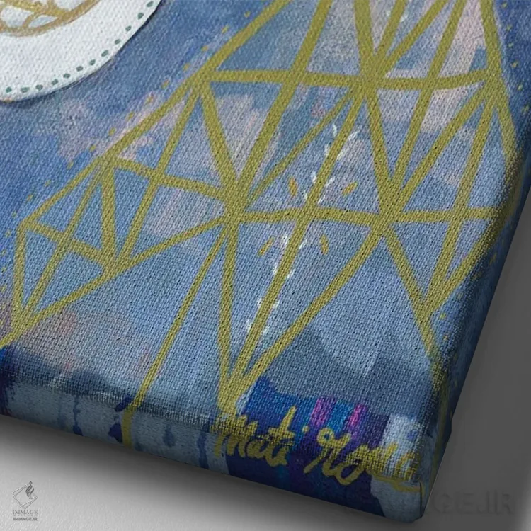 تابلو مینیمال قوی ساریا اثر متی رز - نمای نزدیک بافت بوم