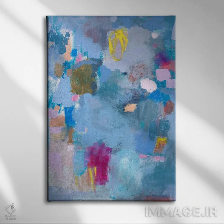 تابلو انتزاعی هورتانسیاهای مین اثر متی رز - نمای روبهرو روی دیوار