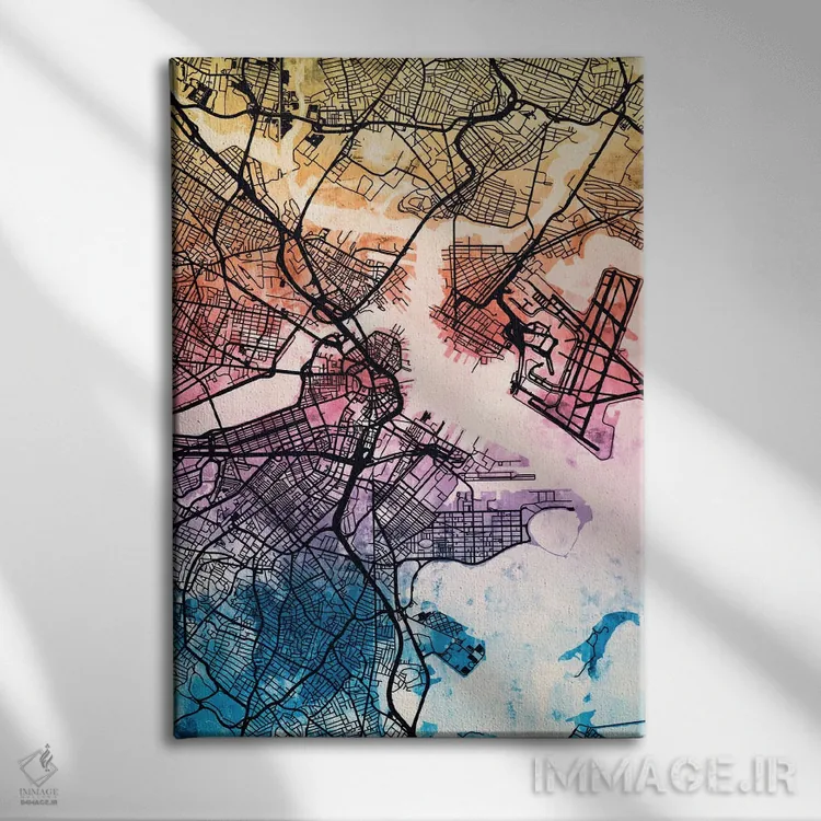 تابلو انتزاعی Massachusetts, USA,بوستون، ماساچوست اثر مایکل تامپست - نمای روبهرو روی دیوار