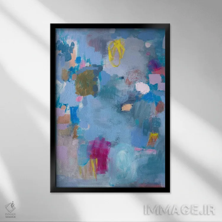 تابلو انتزاعی هورتانسیاهای مین اثر متی رز - نمای قابدار مشکی