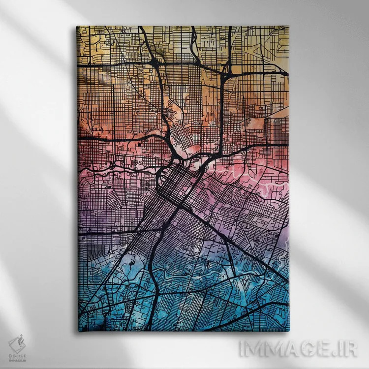 تابلو انتزاعی Texas, USA,هیوستون، تگزاس، ایالات متحده آمریکا اثر مایکل تامپست - نمای روبهرو روی دیوار