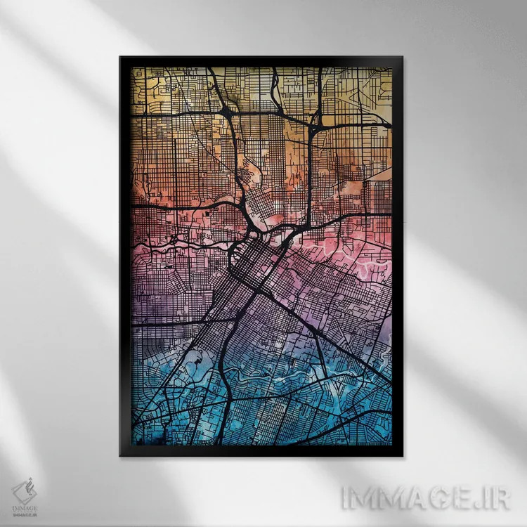 تابلو انتزاعی Texas, USA,هیوستون، تگزاس، ایالات متحده آمریکا اثر مایکل تامپست - نمای قابدار مشکی