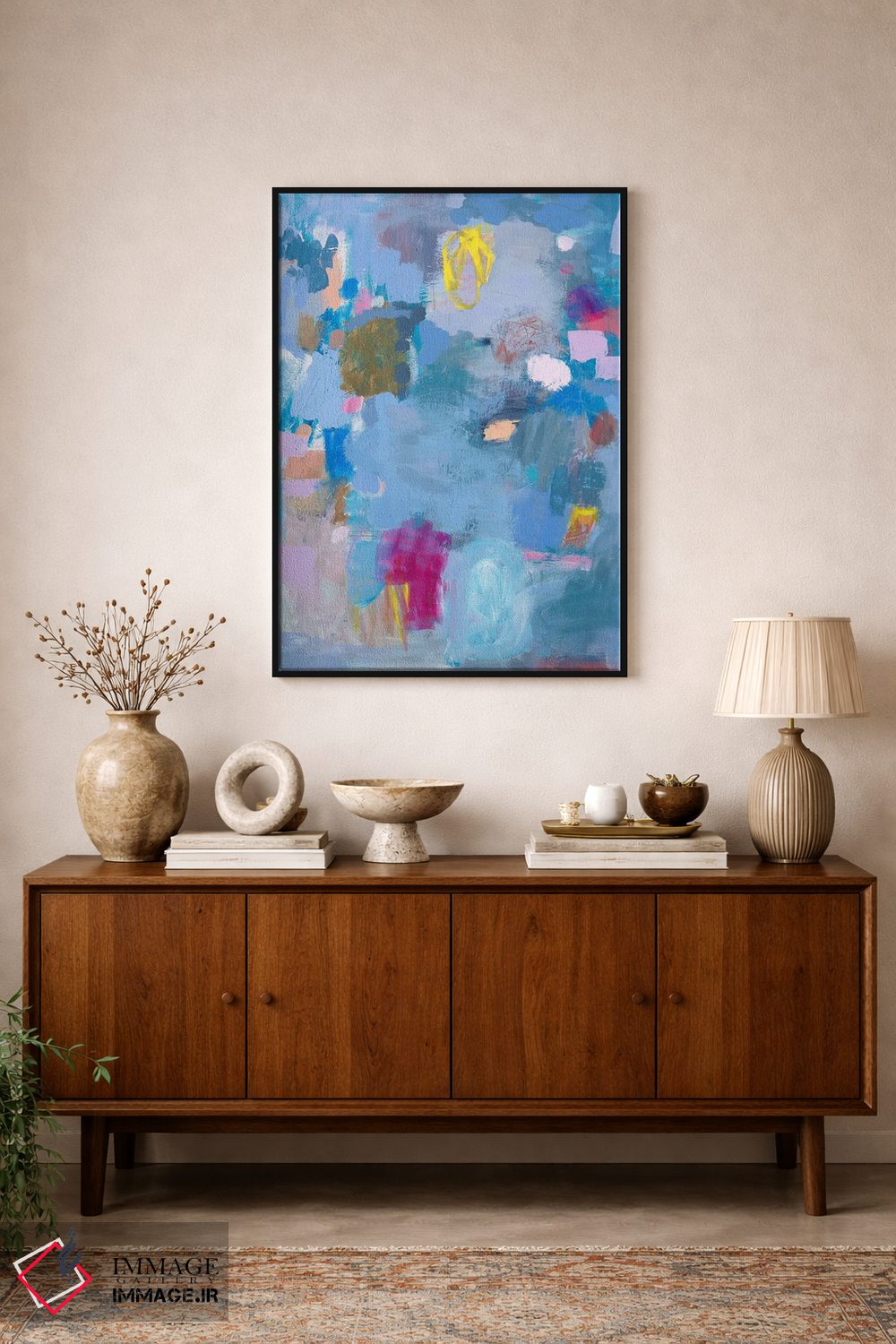 تابلو انتزاعی هورتانسیاهای مین اثر متی رز - D2B