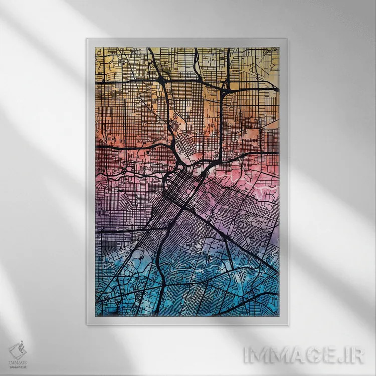 تابلو انتزاعی Texas, USA,هیوستون، تگزاس، ایالات متحده آمریکا اثر مایکل تامپست - نمای قابدار سفید