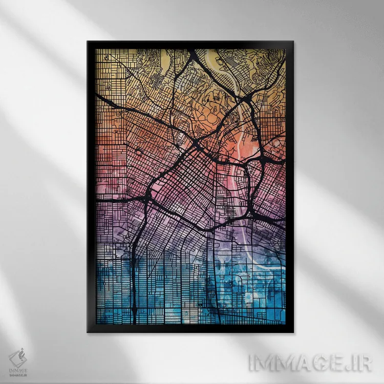 تابلو انتزاعی California, USA,لس آنجلس، کالیفرنیا، ایالات متحده آمریکا اثر مایکل تامپست - نمای قابدار مشکی