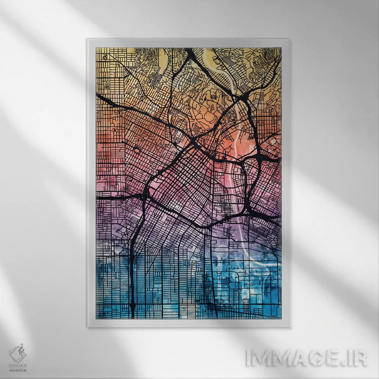 تابلو انتزاعی California, USA,لس آنجلس، کالیفرنیا، ایالات متحده آمریکا اثر مایکل تامپست - نمای قابدار سفید