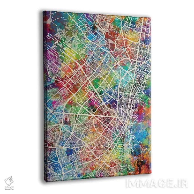 تابلو دکوراتیو نقشه شهری بوگوتا، کلمبیا اثر مایکل تامپست - نمای پرسپکتیو محصول