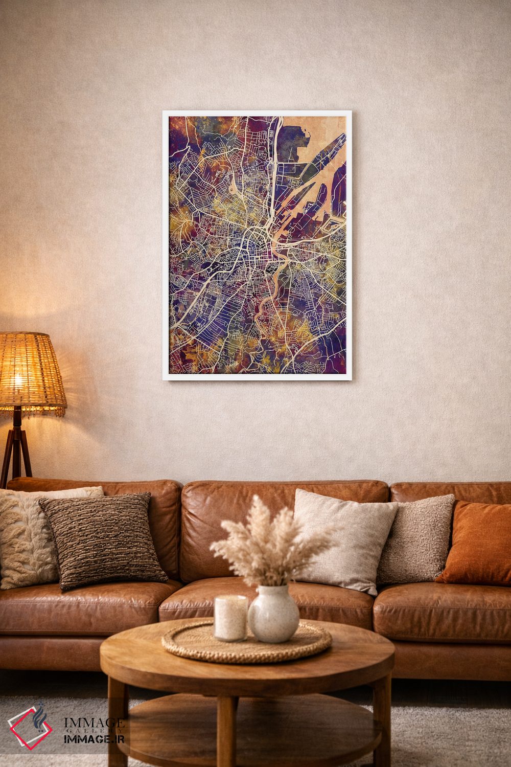 تابلو دکوراتیو نقشه شهری بلفاست، ایرلند شمالی اثر مایکل تامپست - D2W