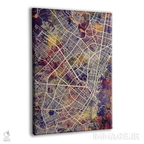 تابلو دکوراتیو نقشه شهری بوگوتا، کلمبیا اثر مایکل تامپست - نمای پرسپکتیو محصول