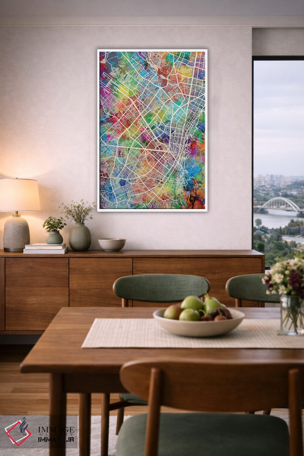 تابلو دکوراتیو نقشه شهری بوگوتا، کلمبیا اثر مایکل تامپست - D4W