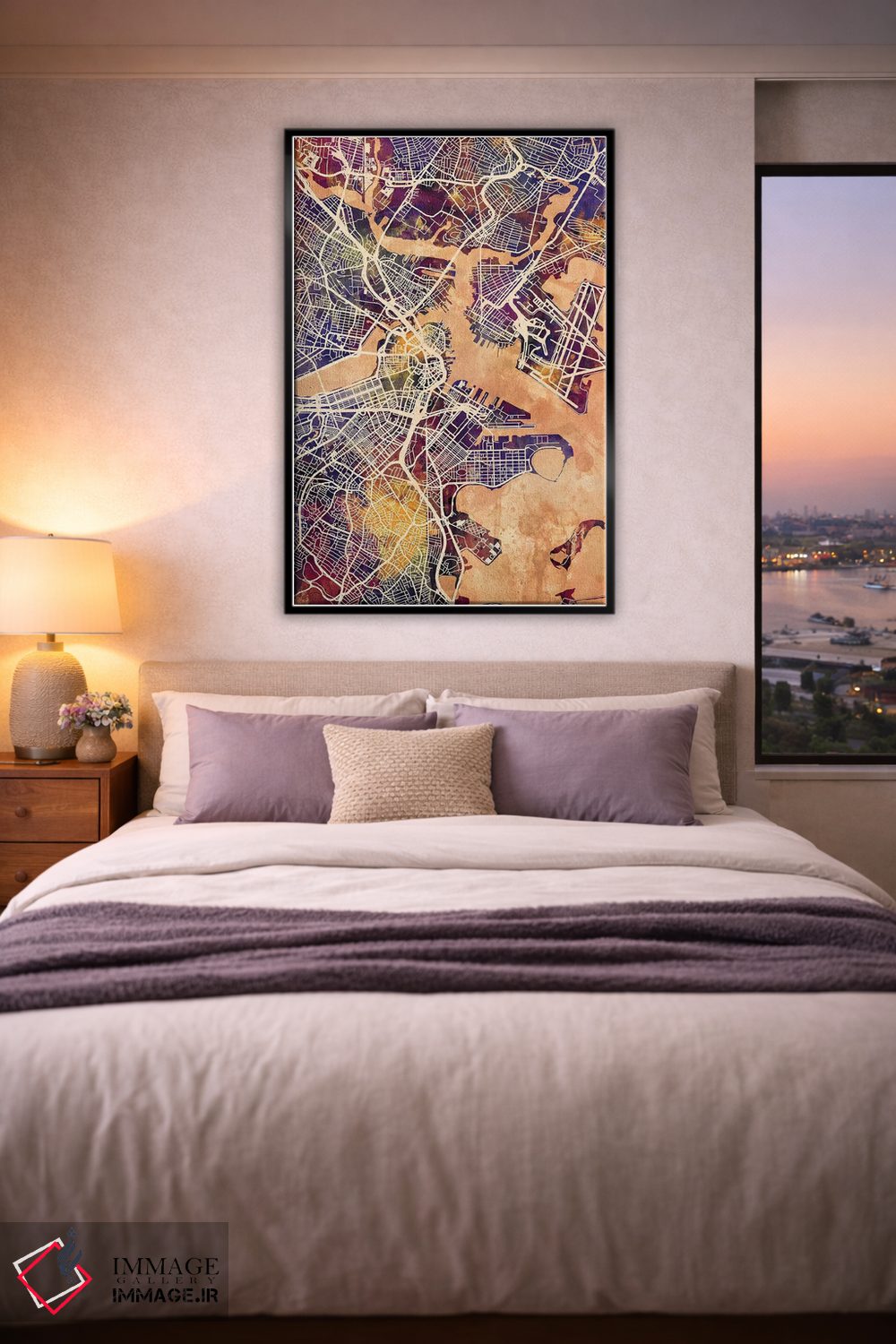 تابلو دکوراتیو نقشه خیابانی بوستون، ماساچوست اثر مایکل تامپست - D6B