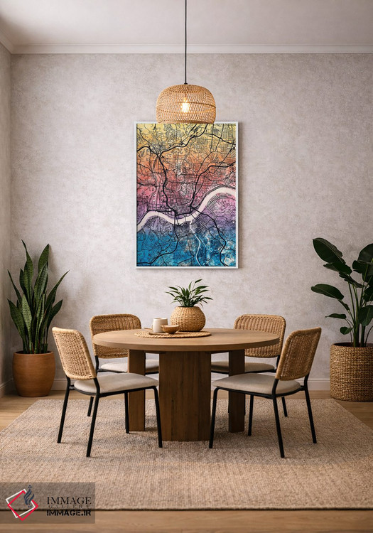 تابلو دکوراتیو نقشه شهری سینسیناتی، اوهایو اثر مایکل تامپست - D2W