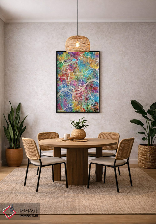 تابلو دکوراتیو نقشه شهری سینسیناتی، اوهایو اثر مایکل تامپست - D4B