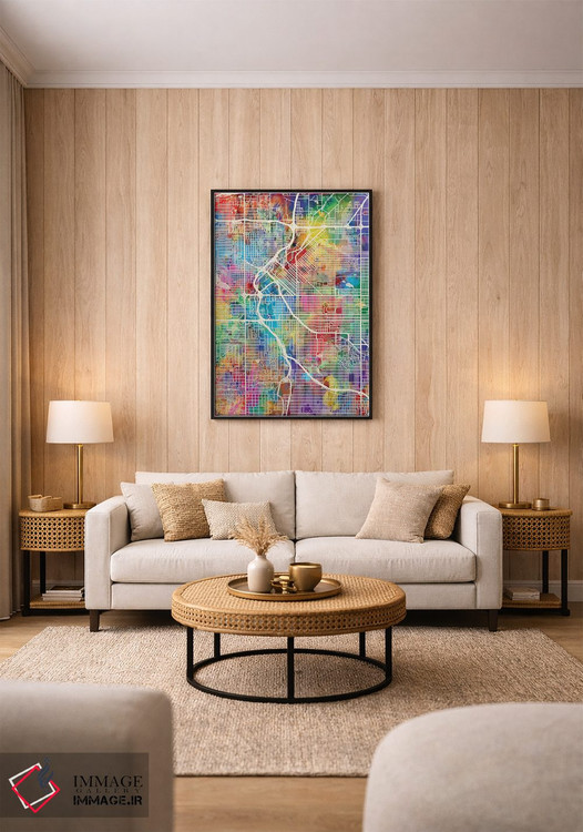تابلو دکوراتیو نقشه خیابانی دنور، کلرادو اثر مایکل تامپست - D1B