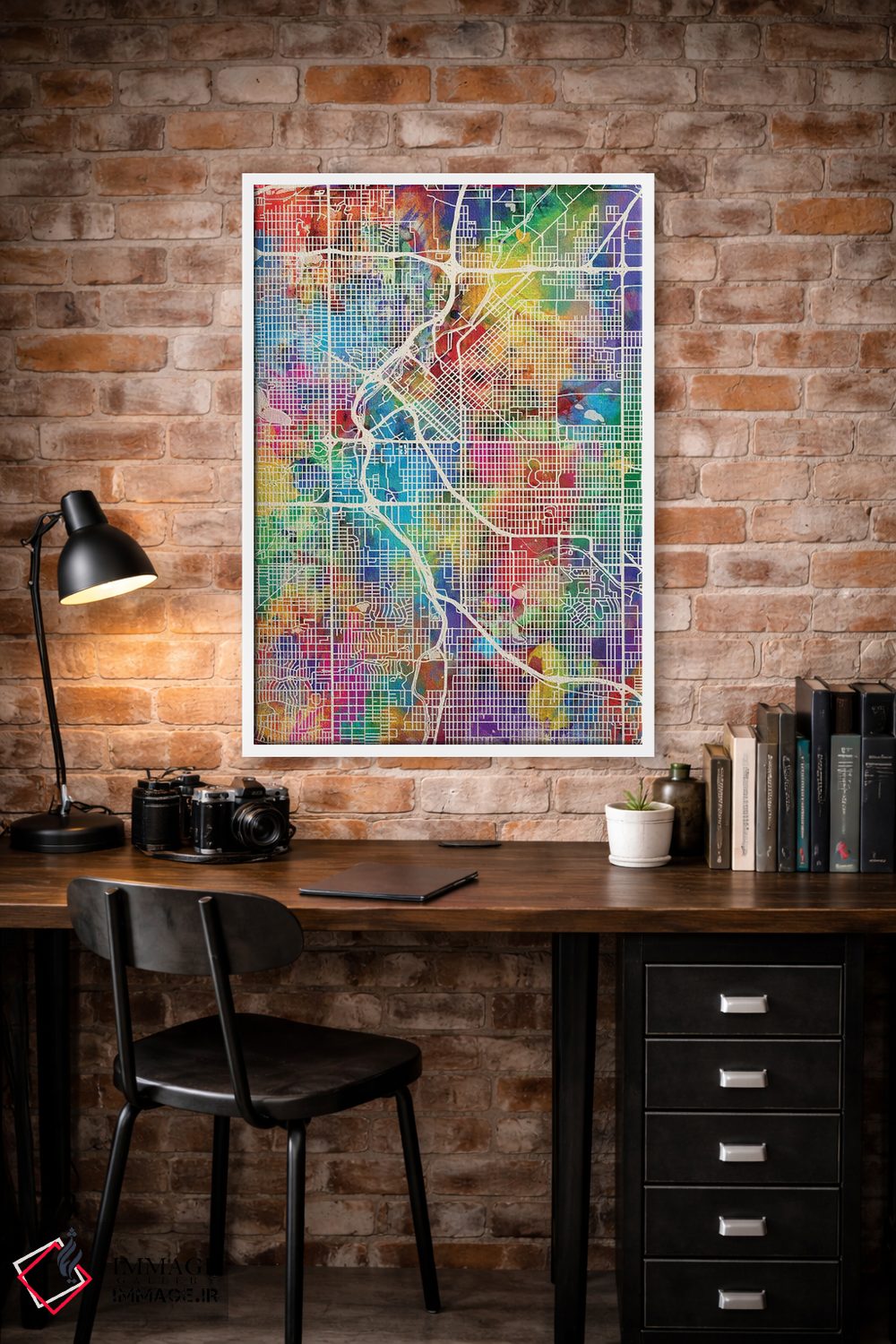 تابلو دکوراتیو نقشه خیابانی دنور، کلرادو اثر مایکل تامپست - D2W