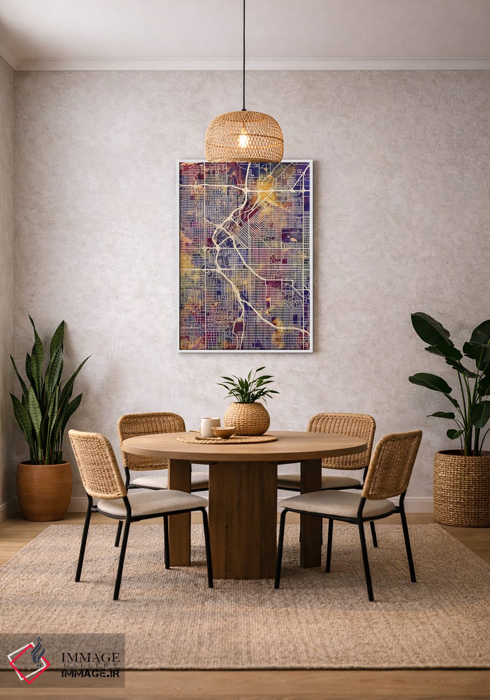 تابلو دکوراتیو نقشه خیابانی دنور، کلرادو اثر مایکل تامپست - D2W