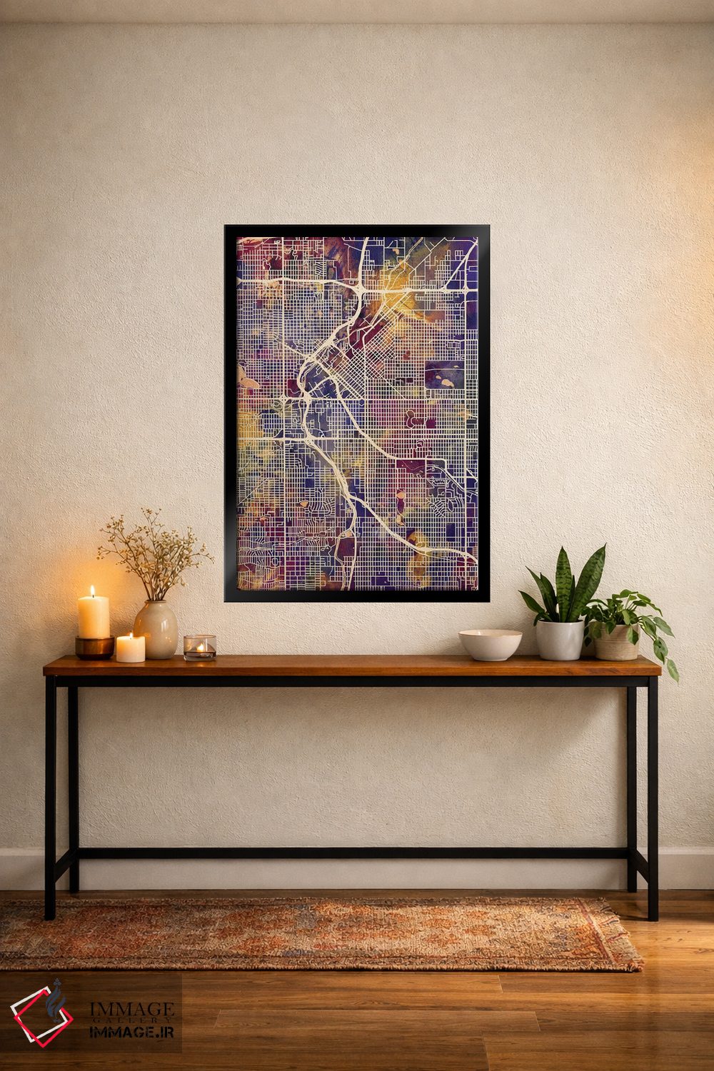 تابلو دکوراتیو نقشه خیابانی دنور، کلرادو اثر مایکل تامپست - D5B