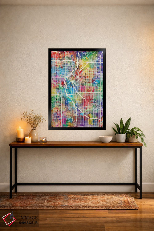 تابلو دکوراتیو نقشه خیابانی دنور، کلرادو اثر مایکل تامپست - D5B