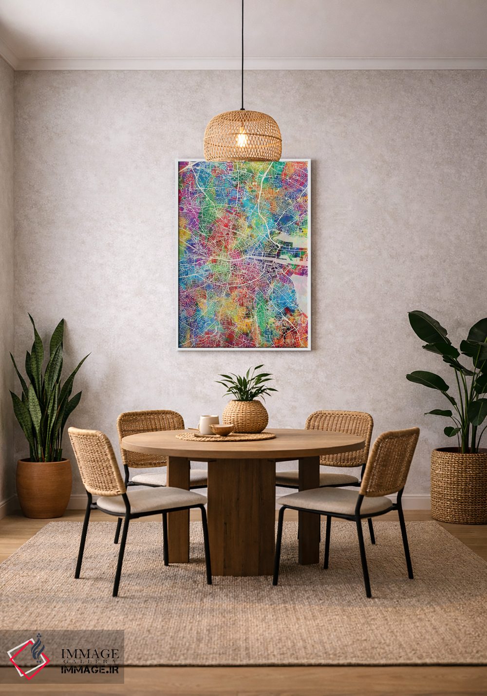 تابلو دکوراتیو نقشه شهری دوبلین، ایرلند اثر مایکل تامپست - D2W