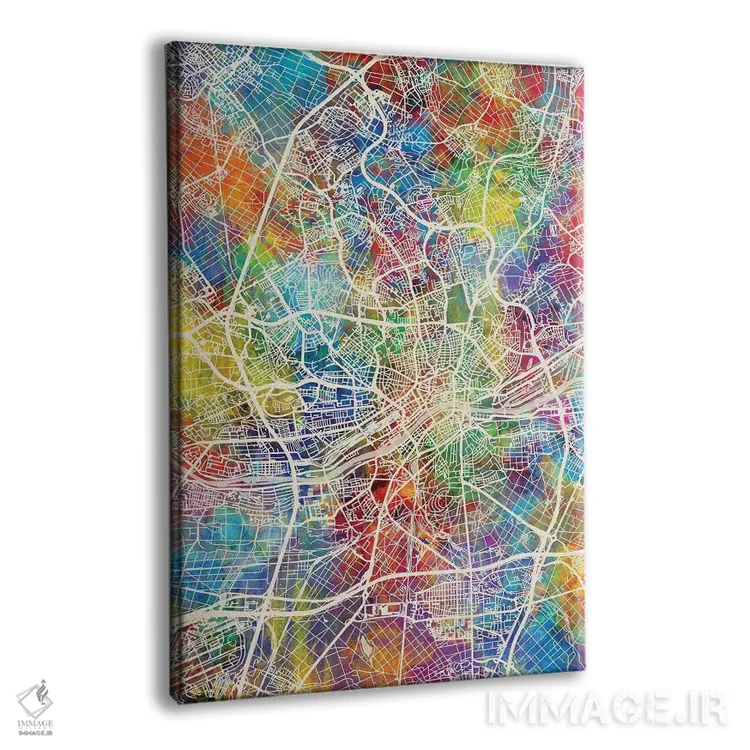 تابلو دکوراتیو نقشه شهری فرانکفورت، آلمان اثر مایکل تامپست - نمای پرسپکتیو محصول