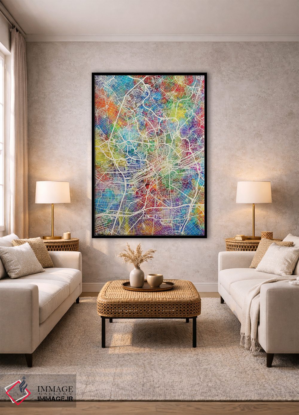 تابلو دکوراتیو نقشه شهری فرانکفورت، آلمان اثر مایکل تامپست - D1B