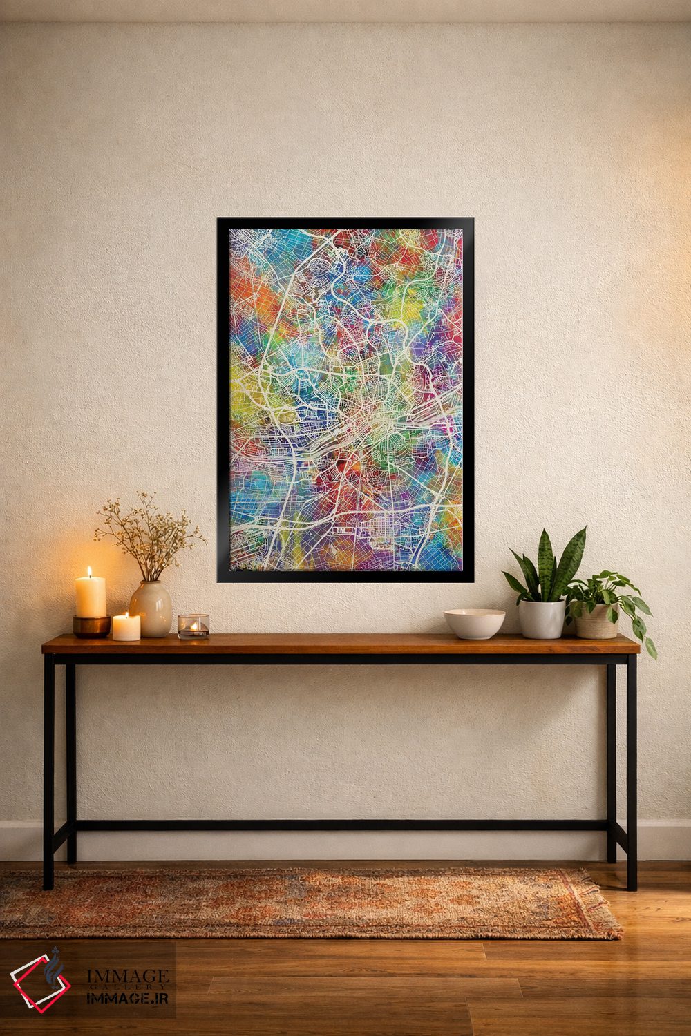 تابلو دکوراتیو نقشه شهری فرانکفورت، آلمان اثر مایکل تامپست - D6B