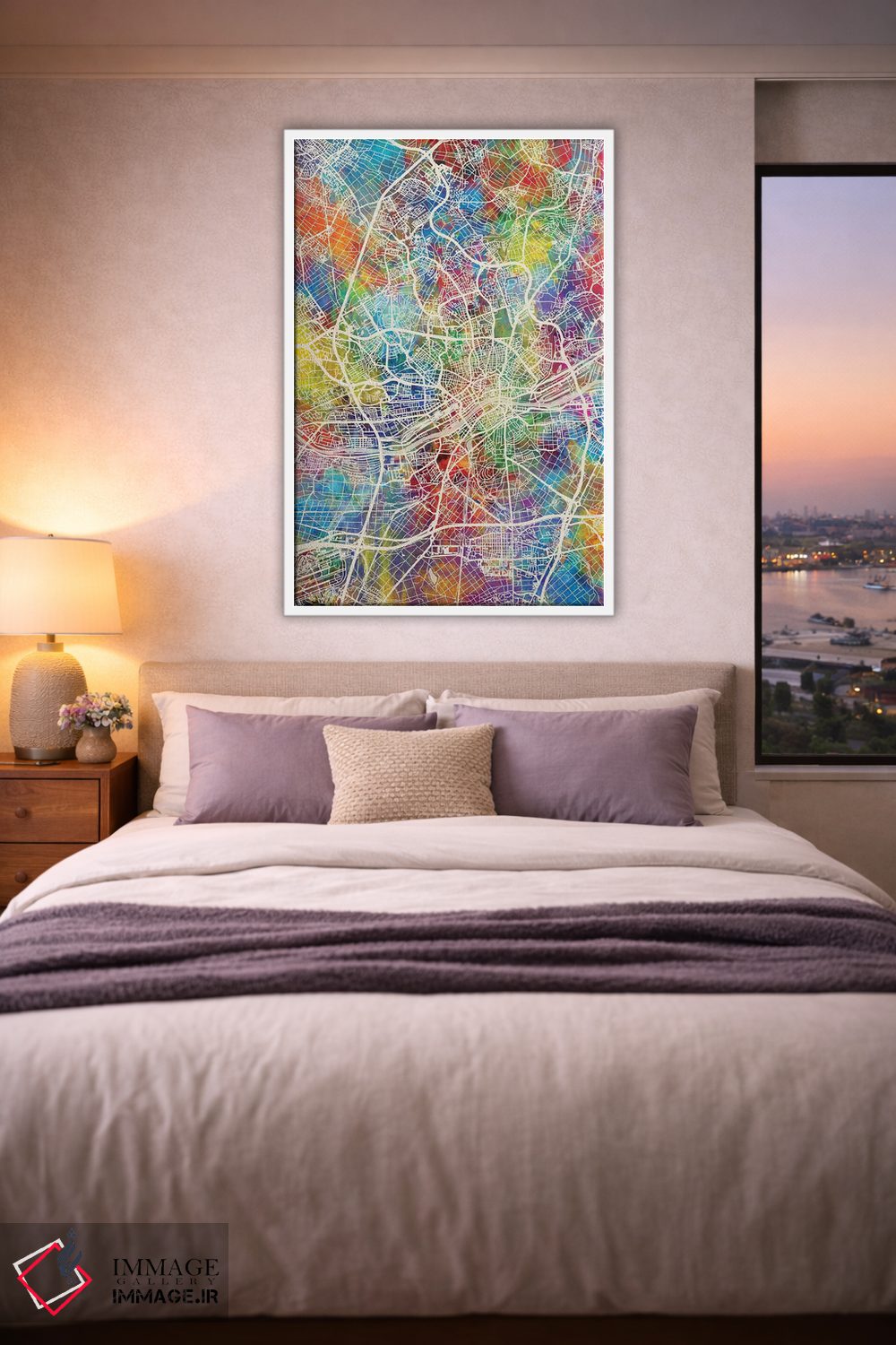 تابلو دکوراتیو نقشه شهری فرانکفورت، آلمان اثر مایکل تامپست - D4W