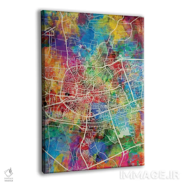 تابلو دکوراتیو نقشه شهری لیوواردن، هلند اثر مایکل تامپست - نمای پرسپکتیو محصول