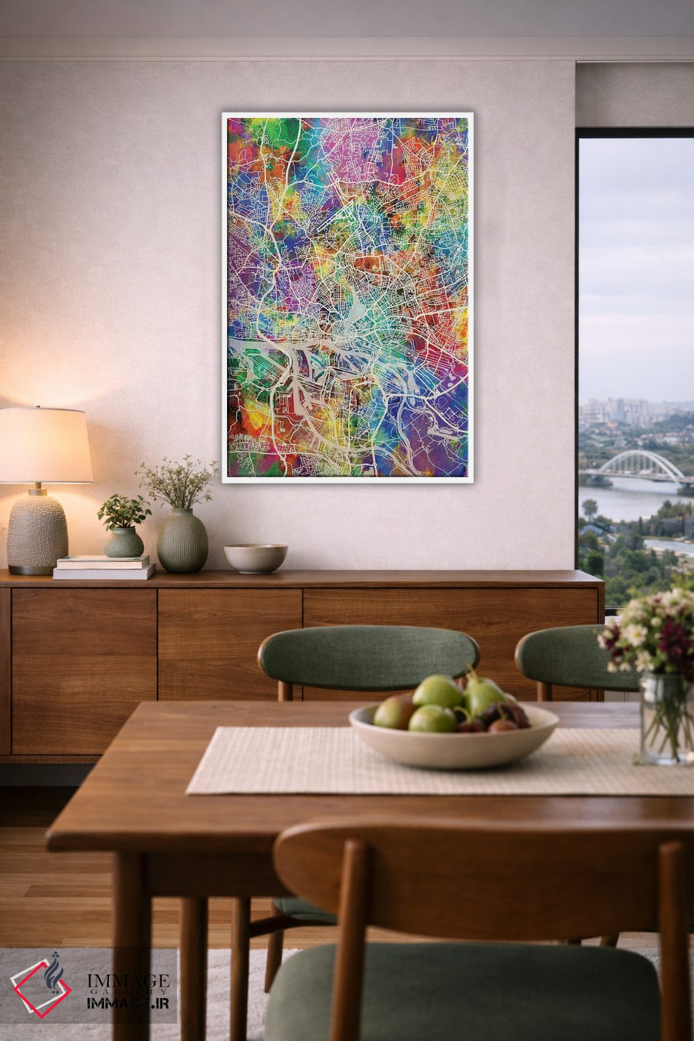 تابلو دکوراتیو نقشه شهری هامبورگ، آلمان اثر مایکل تامپست - D6W