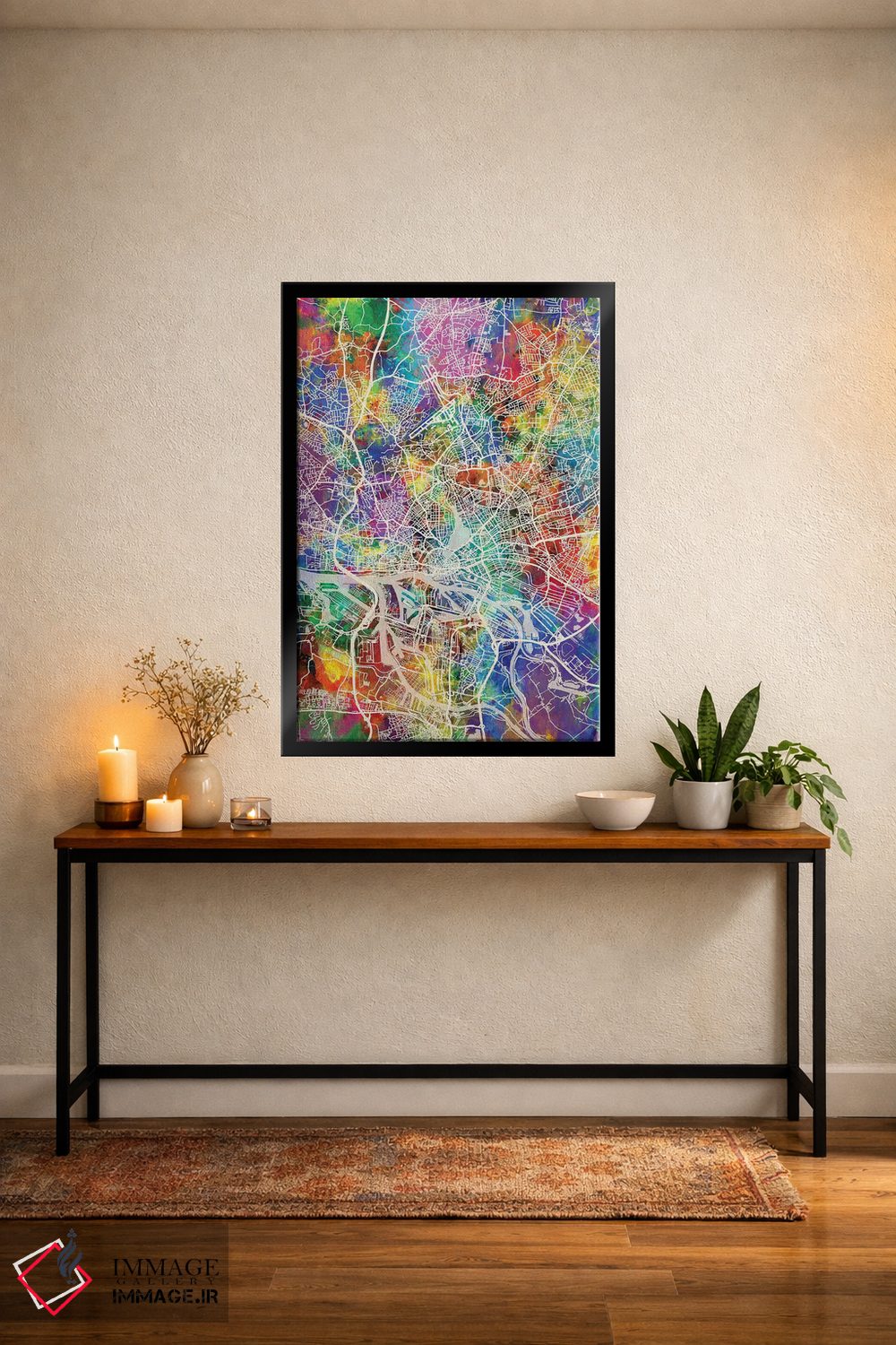 تابلو دکوراتیو نقشه شهری هامبورگ، آلمان اثر مایکل تامپست - D5B