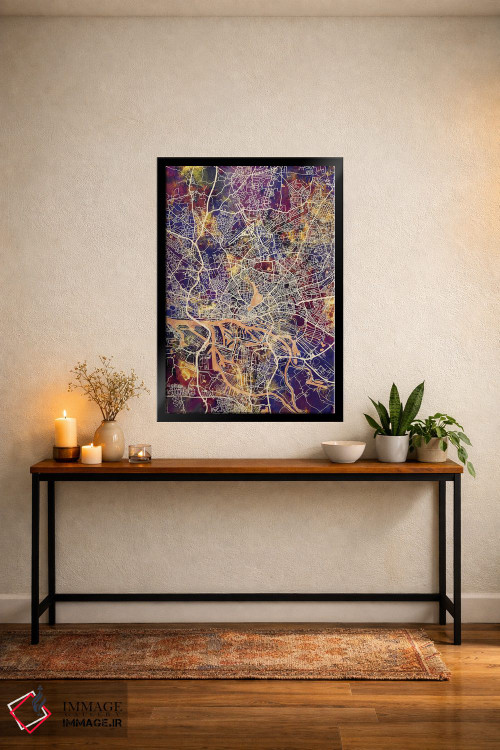 تابلو دکوراتیو نقشه شهری هامبورگ، آلمان اثر مایکل تامپست - D5B