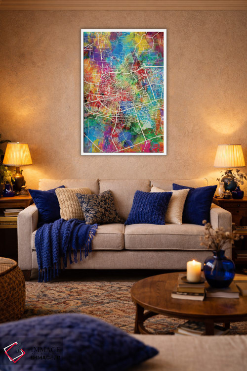 تابلو دکوراتیو نقشه شهری لیوواردن، هلند اثر مایکل تامپست - D2W