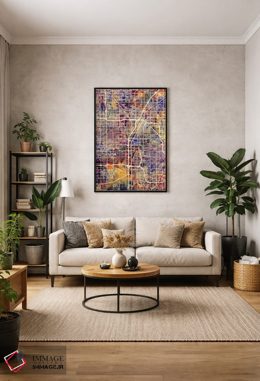 تابلو دکوراتیو نقشه خیابانی لاس وگاس اثر مایکل تامپست - D1B