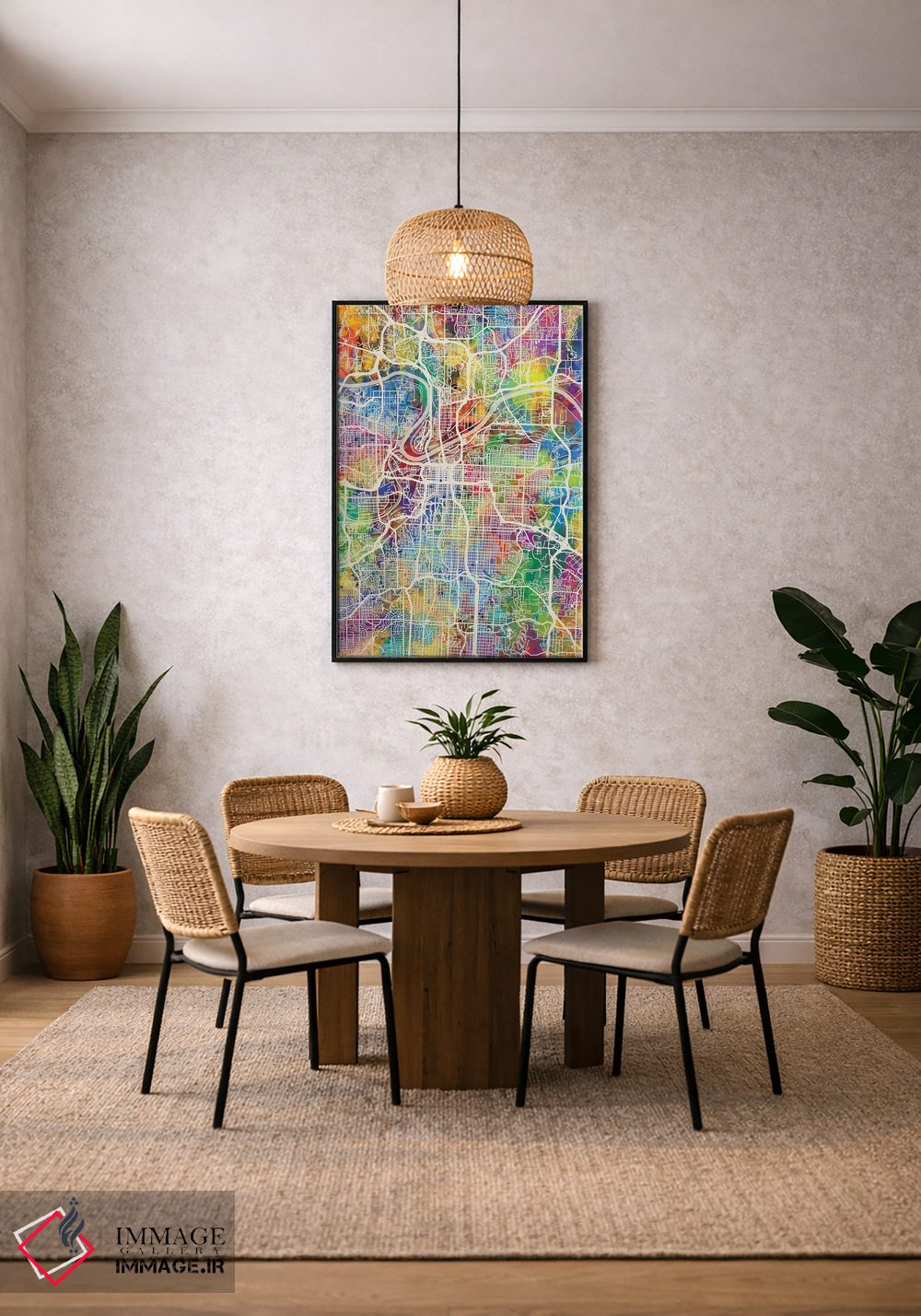 تابلو دکوراتیو نقشه شهری کانزاس سیتی، میزوری اثر مایکل تامپست - D4B