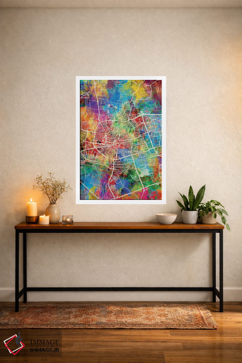 تابلو دکوراتیو نقشه شهری لیوواردن، هلند اثر مایکل تامپست - D3W