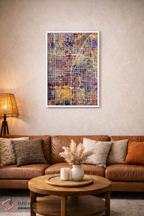 تابلو دکوراتیو نقشه خیابانی لاس وگاس اثر مایکل تامپست - D2W